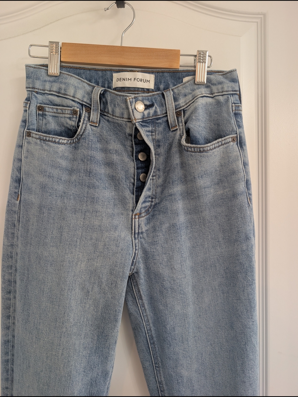 Denim Forum Light Blue Straight Leg Jeans
